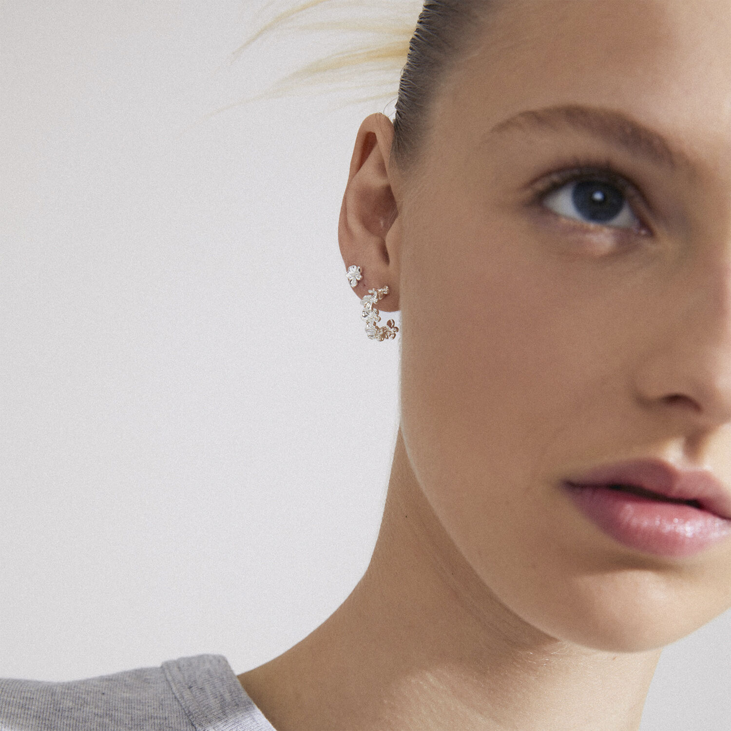 ZHURI recycled earrings 2-in-1 set silver-plated