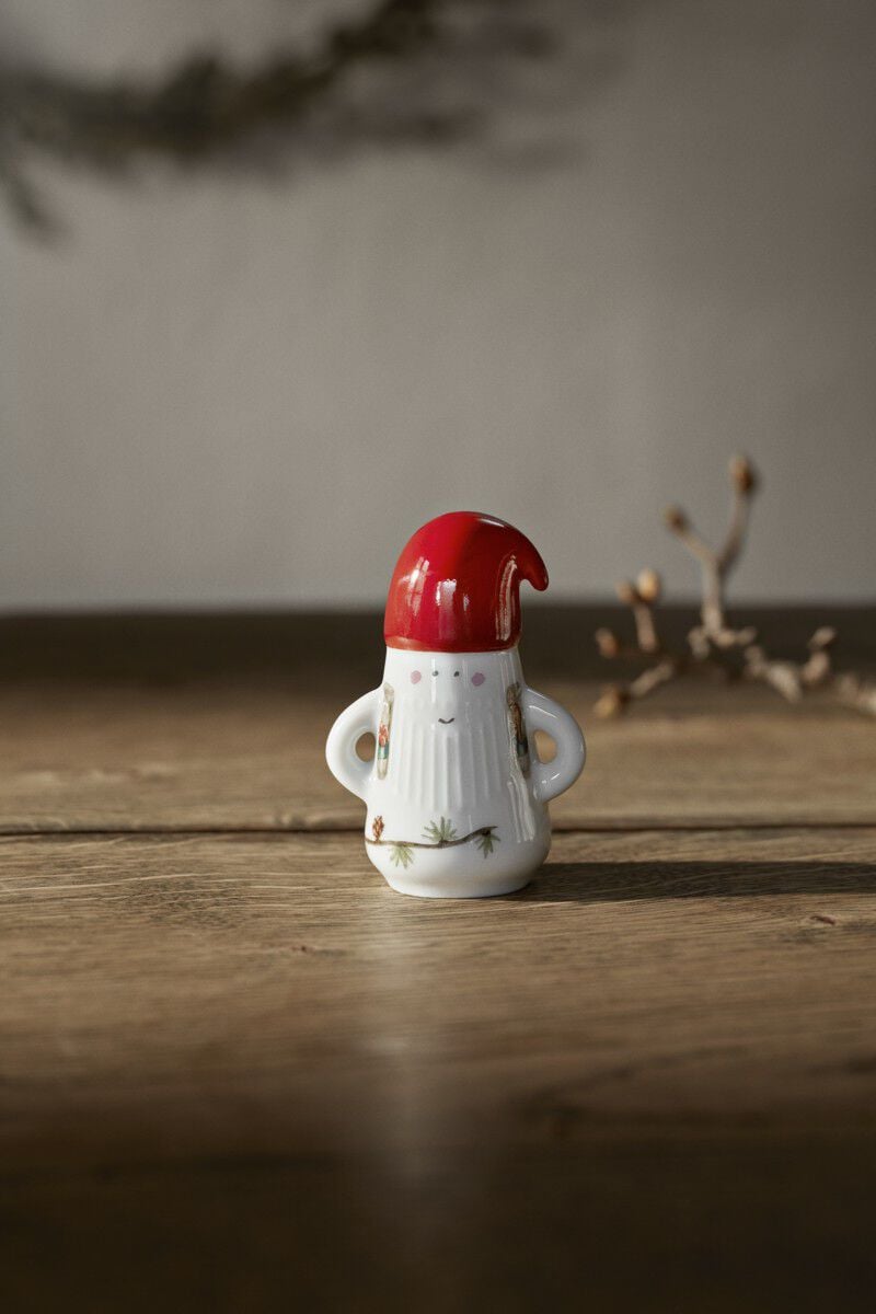 Hammersh&oslash;i Christmas Nissefar &Oslash;6 cm hvid m. deko