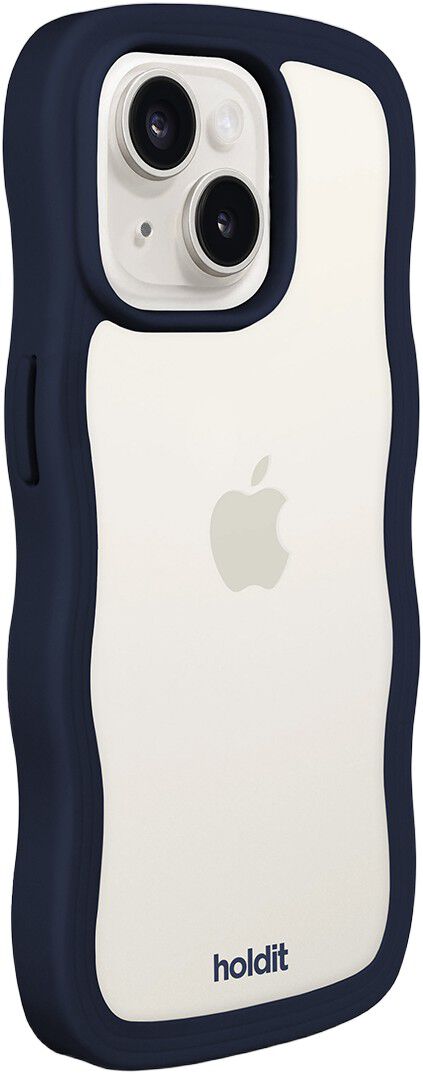 Wavy Case iPhone 16e/15/14/13 Midnight Blue/Transparent