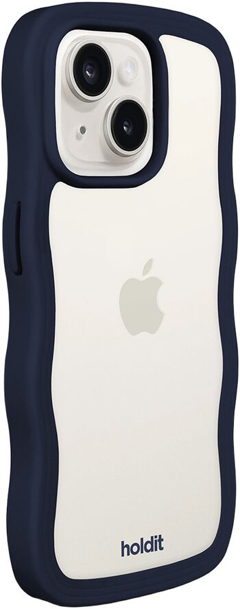 Wavy Case iPhone 16e/15/14/13 Midnight Blue/Transparent