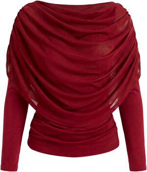 OBJDINA L/S BOATNECK CAPE TOP E TNE