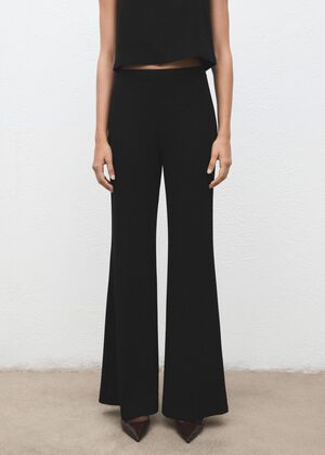 Fine-knit trousers with elastic wai