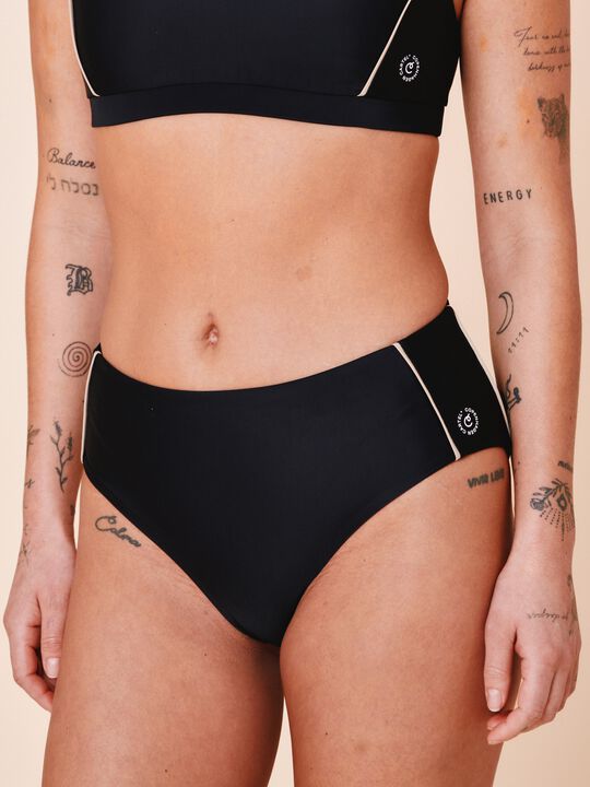 Ubud Colorblock high-waisted bikini bottom - Nero
