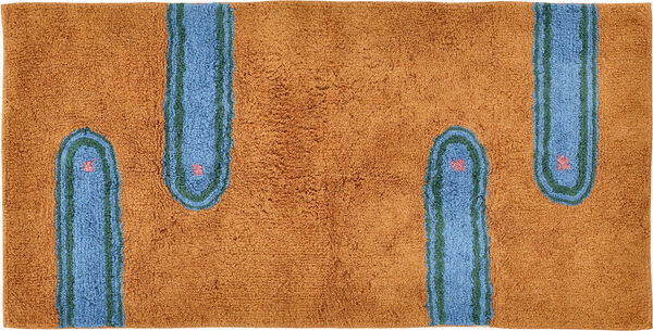 Tuftad matta Styles 70 x 140 cm Brun/Blå/Grön/Rosa 100% Bomu