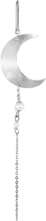 Half Moon Earring with Pearl Chain