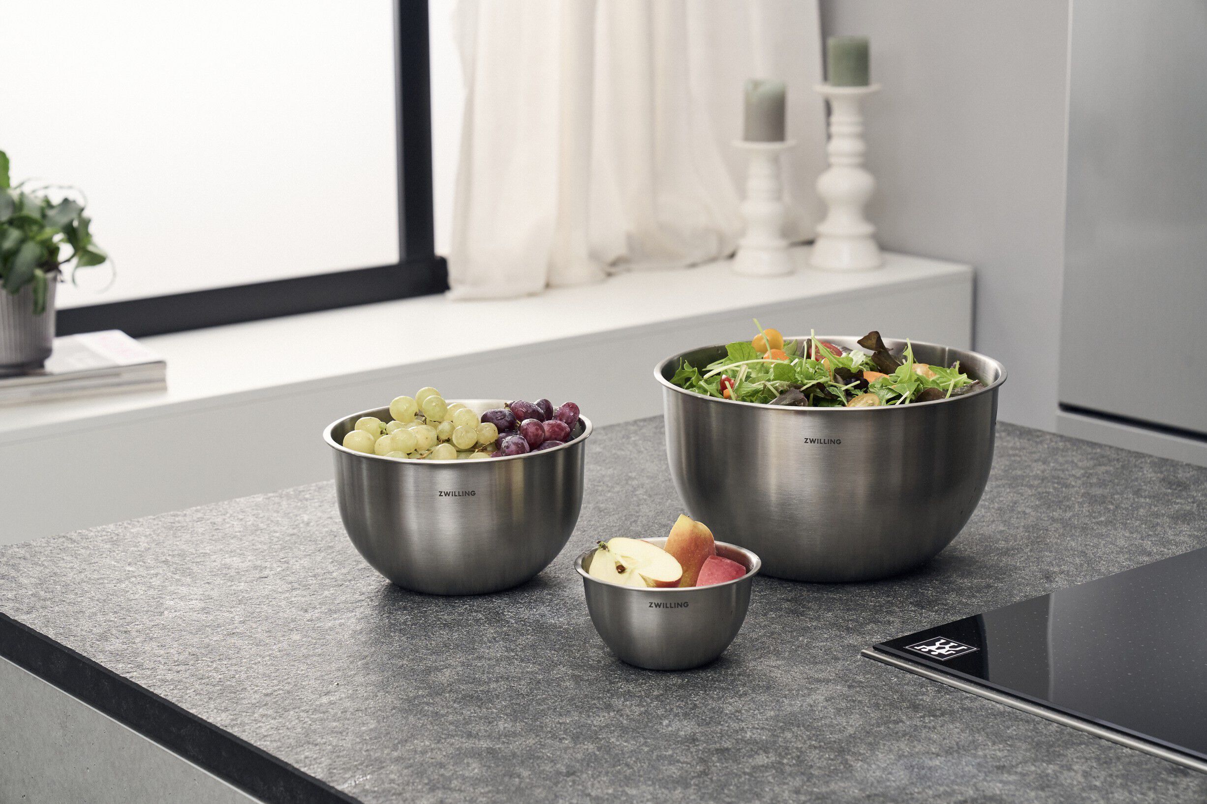 Fresh & Save BOWLS Sk&aring;lset S/M/L / 3-st, Rostfritt st&aring;l, Silver