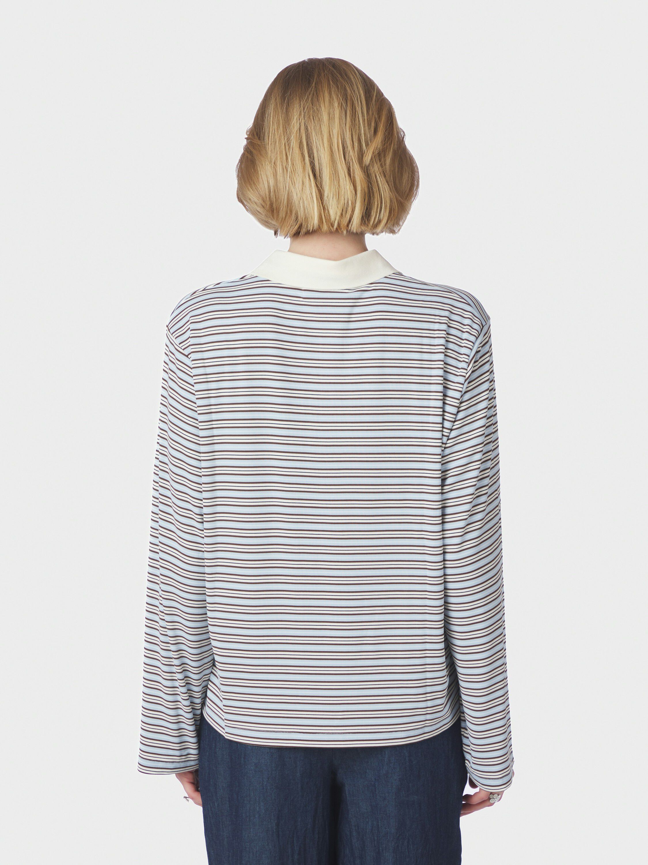 Lirenne Striped Polo Blouse