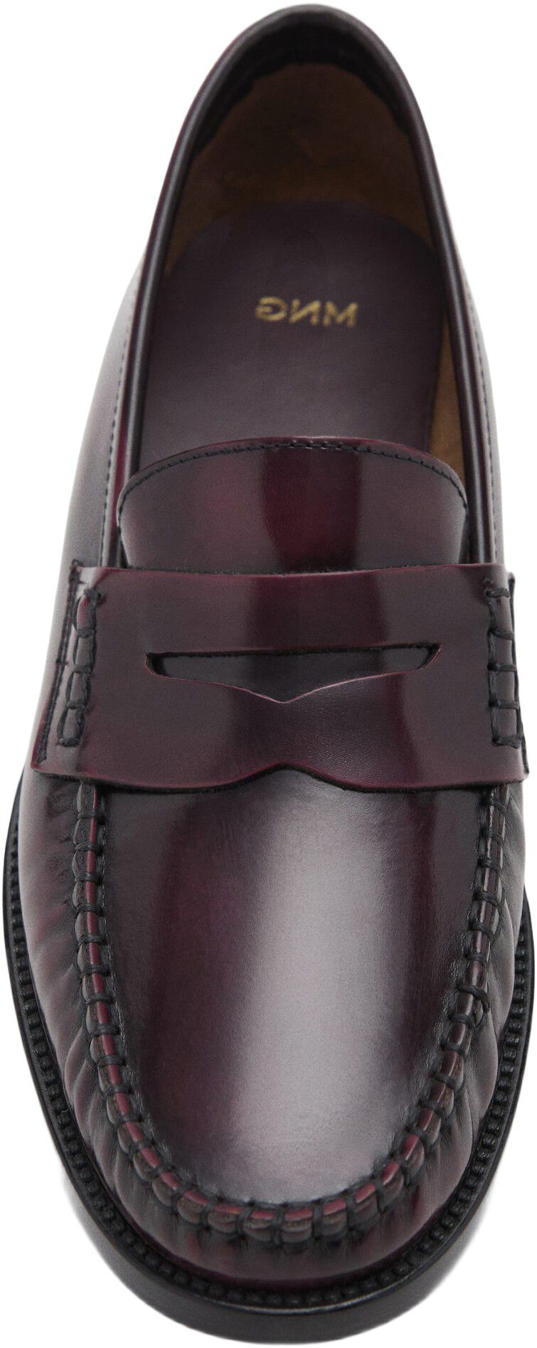 Gathered leather moccasin