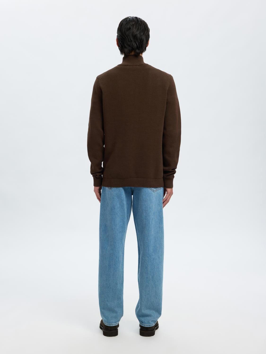 Slmdane Ls Knit Structure Half Zip Noos