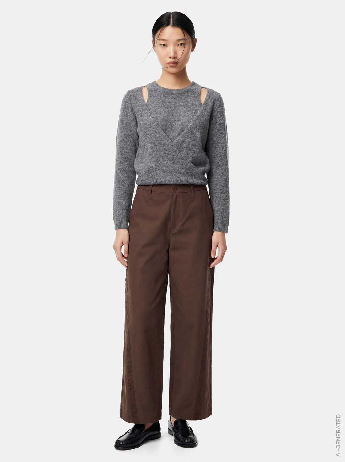 Pctea Hw Lace Detail Wide Pant Wvn D2D