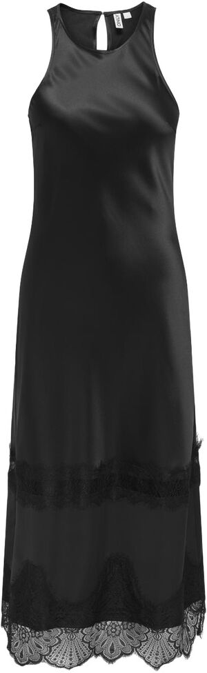 ONLINDONA S/L LONG LACE SATIN DRESS