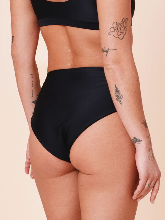 Ubud Colorblock high-waisted bikini bottom - Nero