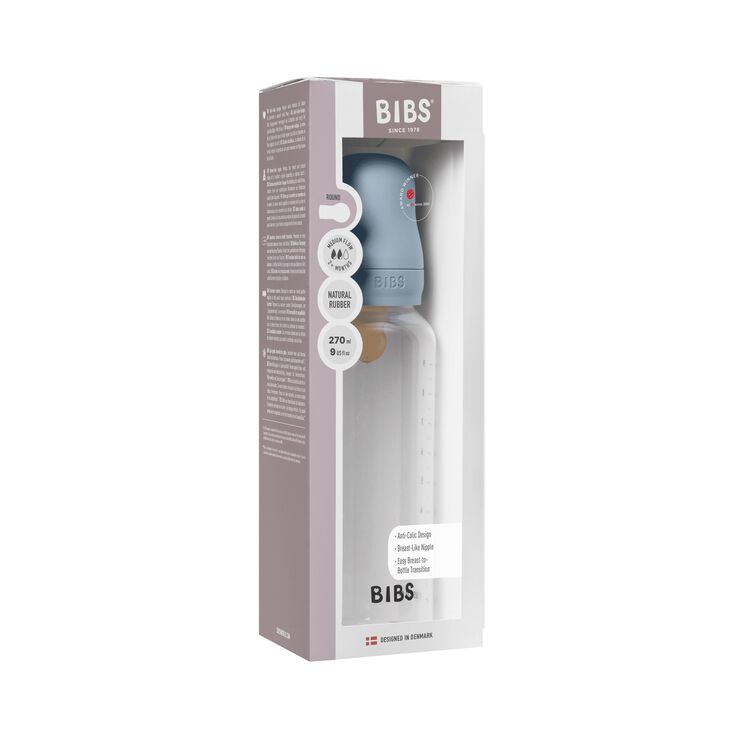 BIBS Baby Bottle Round Latex 1 pack 270 ml Medium Flow Baby