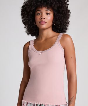 PJ CAMI RIB LACE CONTRAST