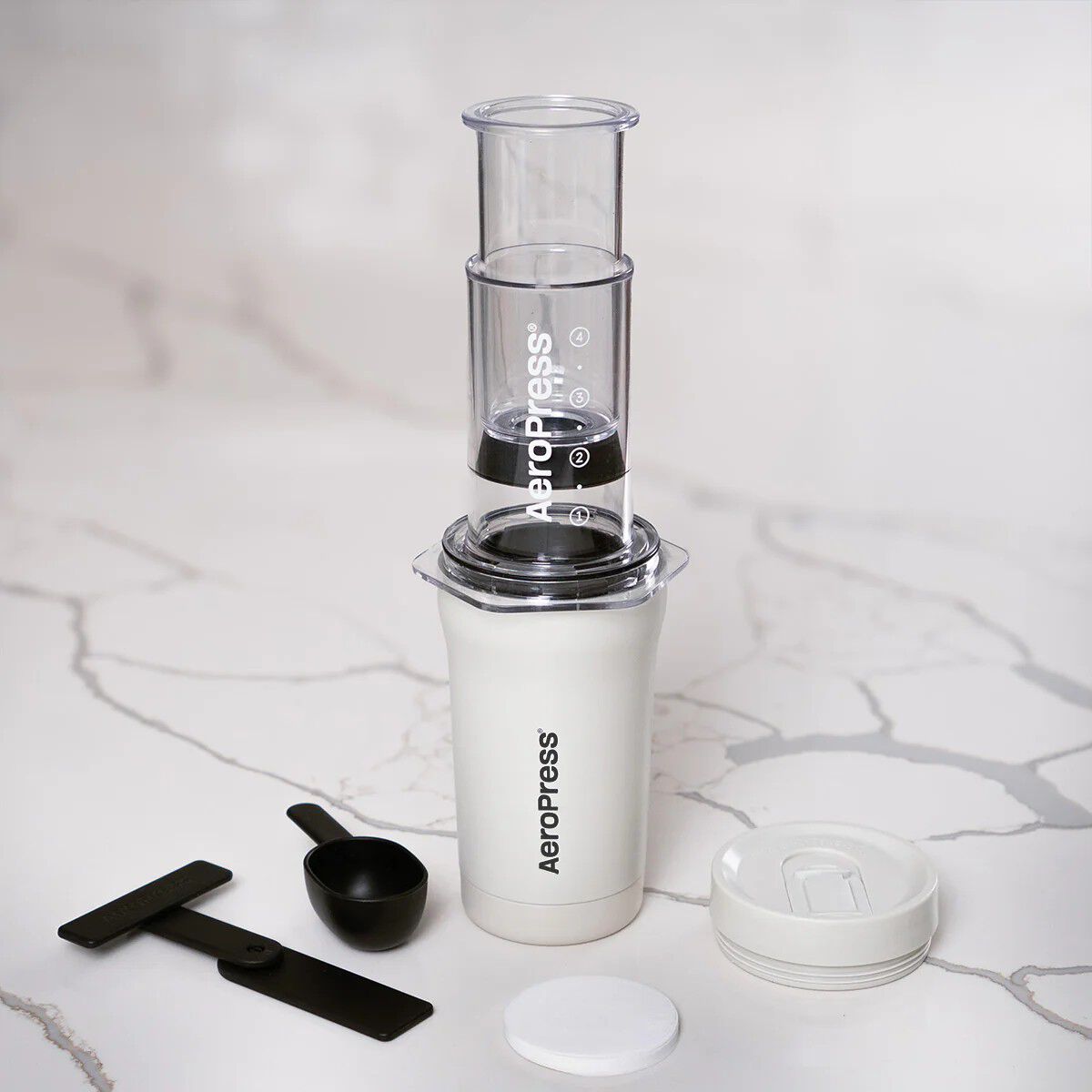 Aeropress Go Plus Travel Coffee Press Cream