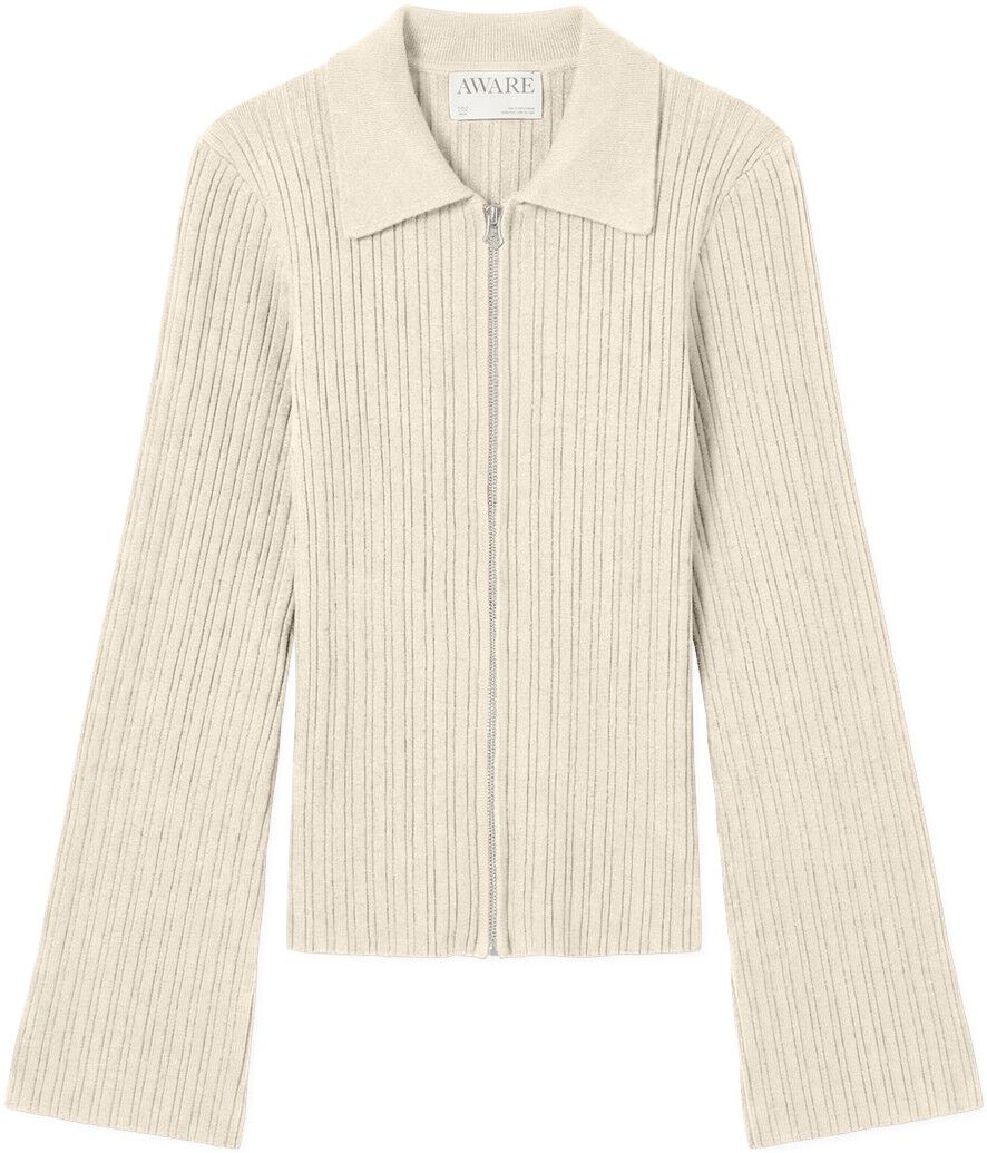 Awhanna Ls Zip Rib Knit Cardigan