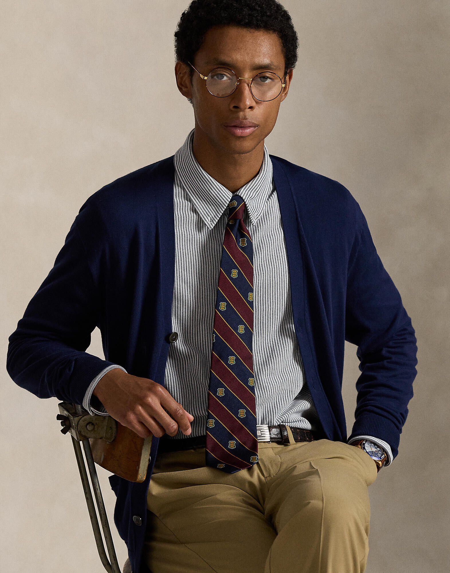 Striped Knit Oxford Shirt