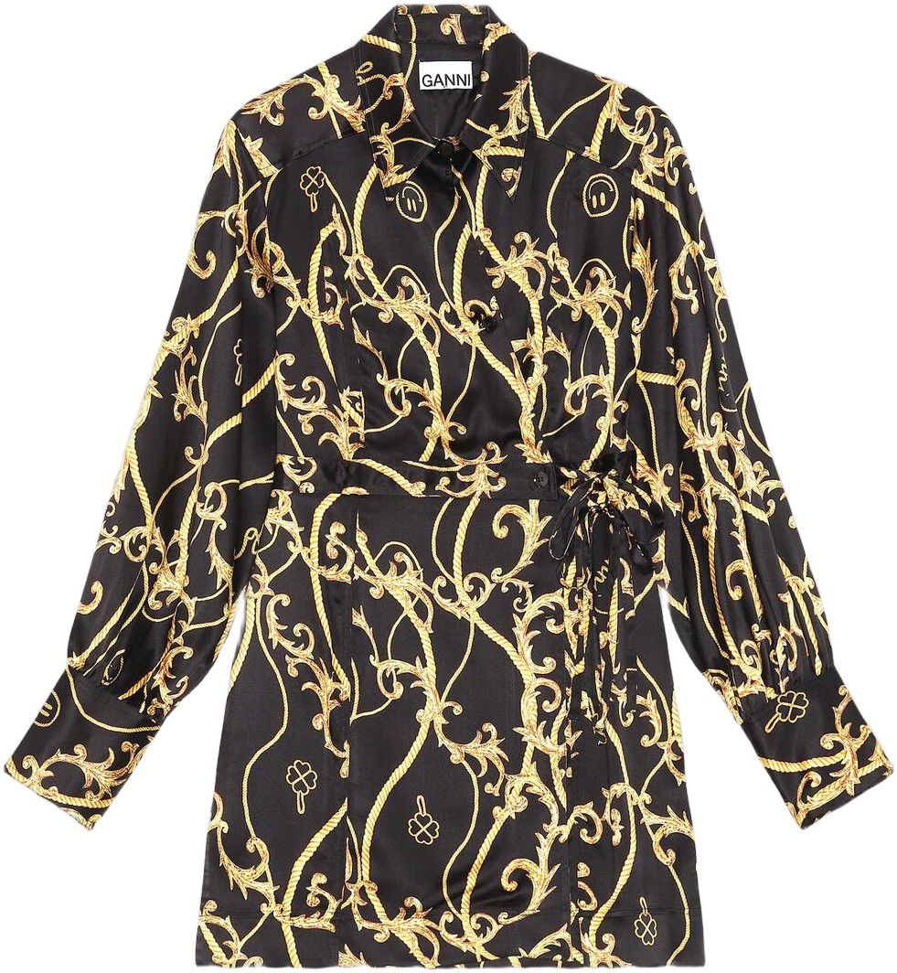 Panel Shirt Wrap Dress