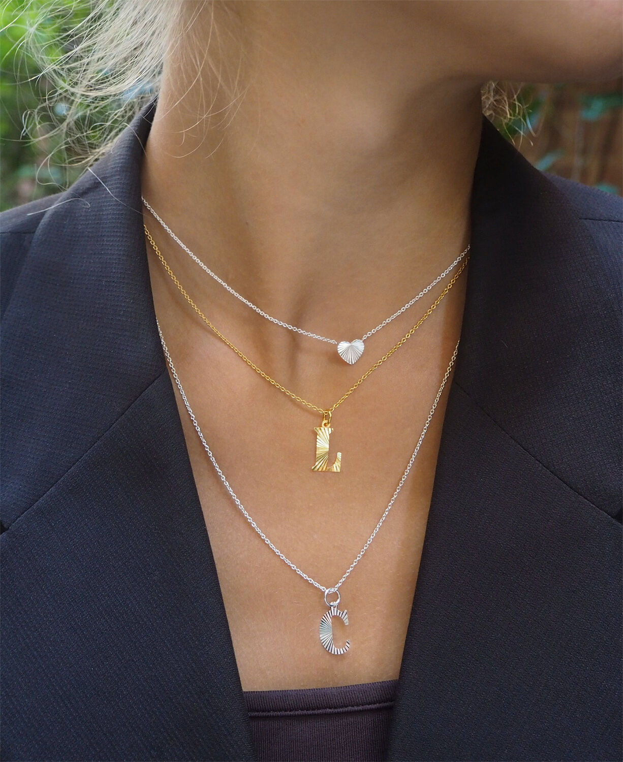 Reflection Letters, gold-plated sterling silver-A