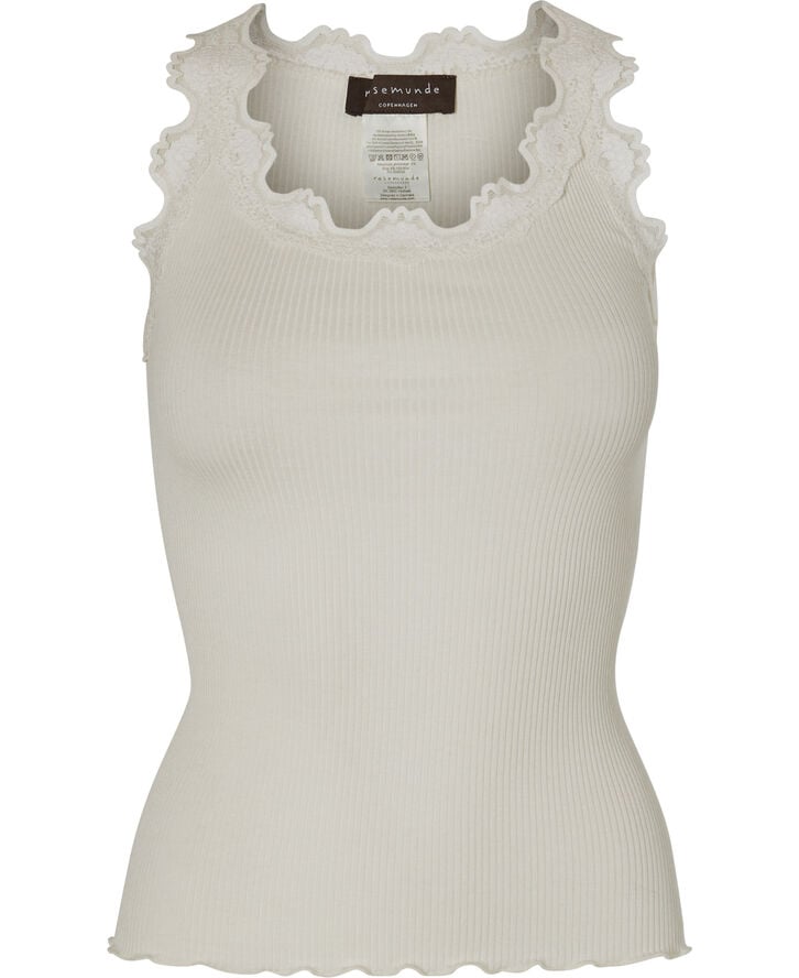 Silk top regular w/vintage lace