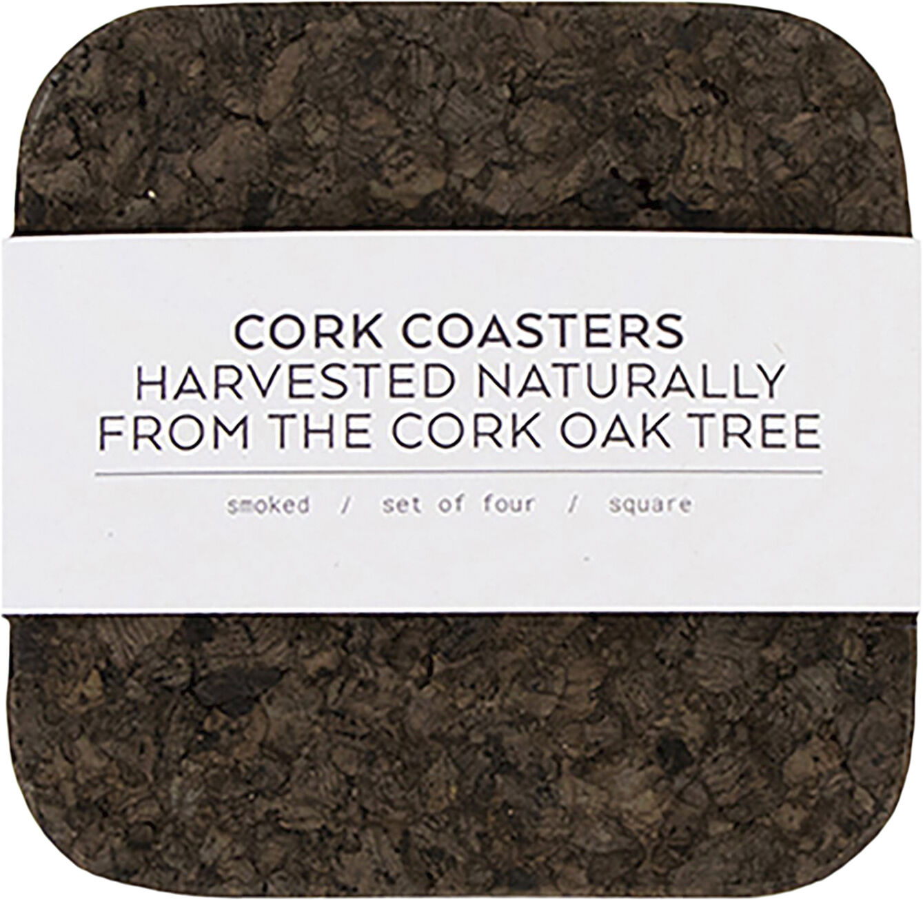 Smoked Cork Firkantet Glasbrik S&aelig;t