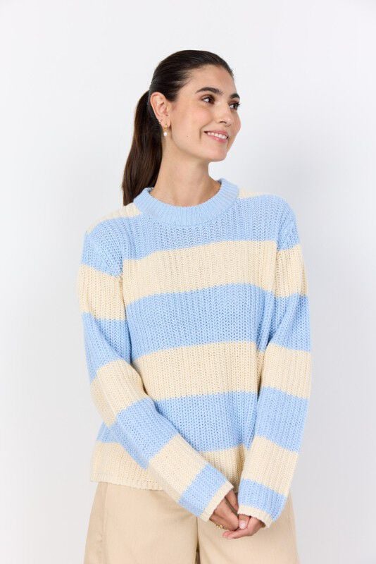SC-REMONE STRIPE 38 Pullover Lysebl&aring;