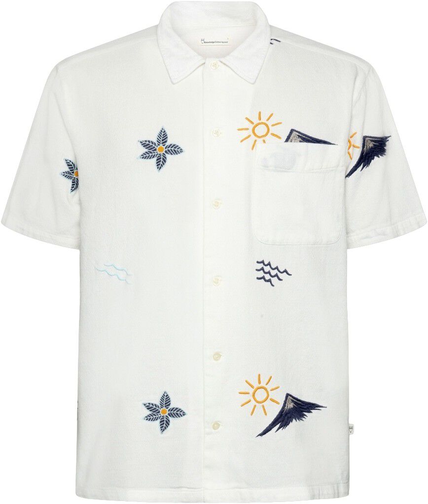 Box fit short sleeve shirt with embroidery - GOTS/Vegan