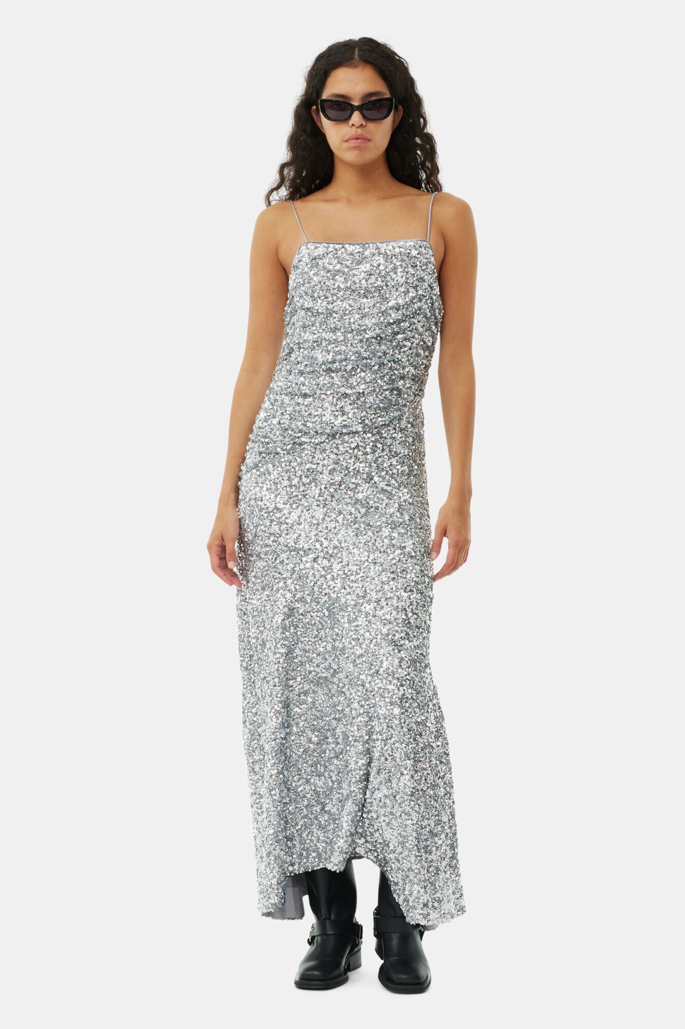 3D Sequins Long Slip Dress