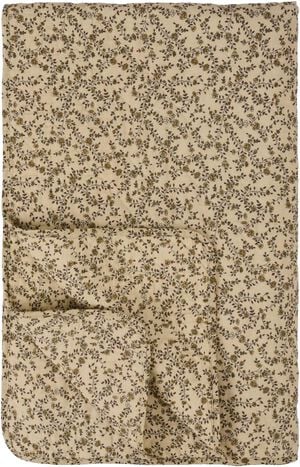 Quilt cremefarvet m/brune blomsterranker