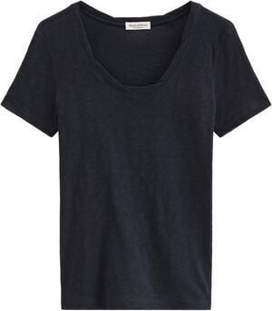 T-shirt, deep round neck twisted