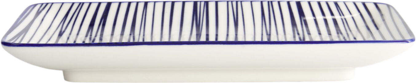 Nippon Bl&aring; plade rektangel 21x13,5cm Linjer