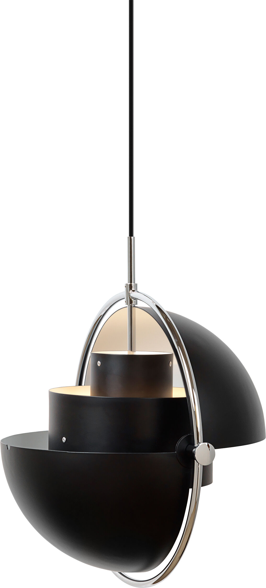 Multi-Lite Pendant (Base: Chrome, Shade: Black Semi Matt)
