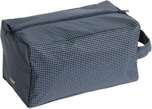 Grid Wash Bag-Medium-Dark blue