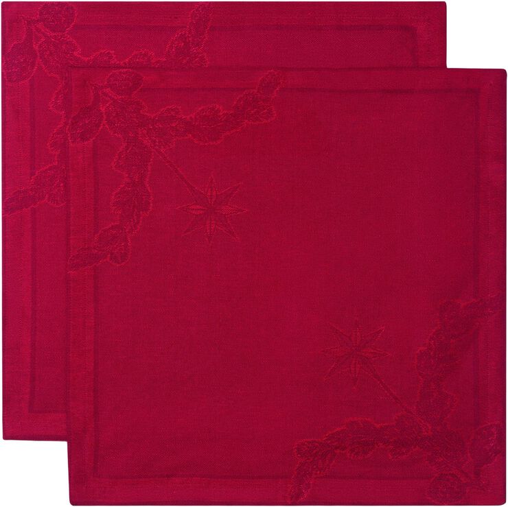 Stjerne Riflet serviet rød 2pk