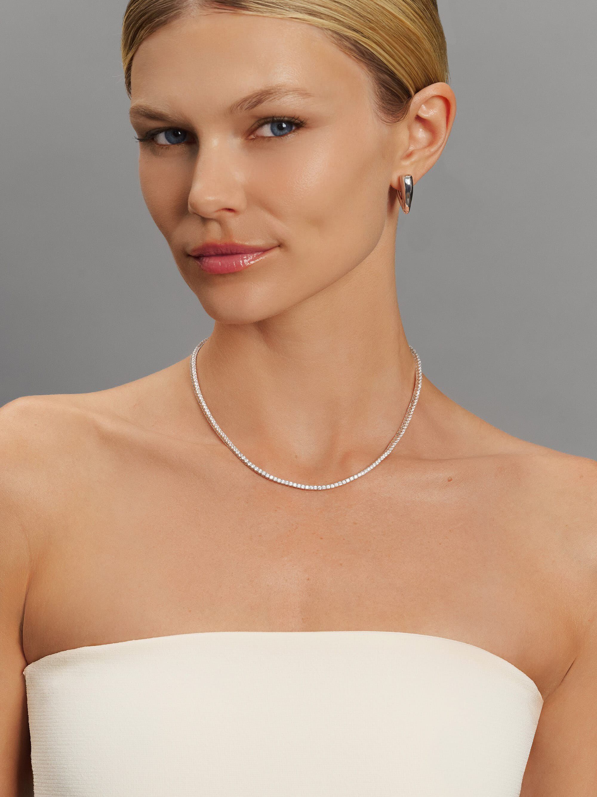 Women's Silver Mini Tennis Choker