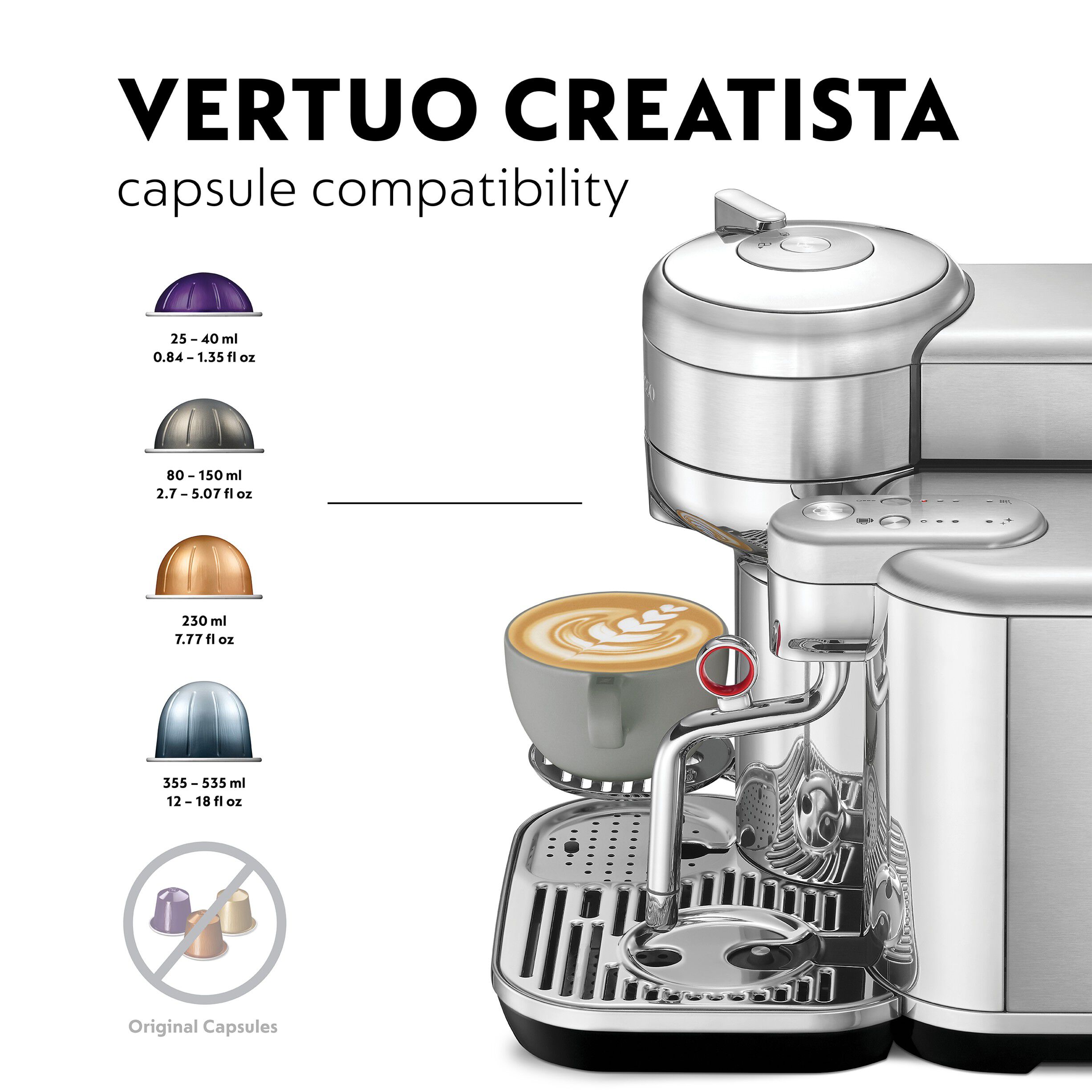 The Vertuo Creatista Brushed Stainless Steel