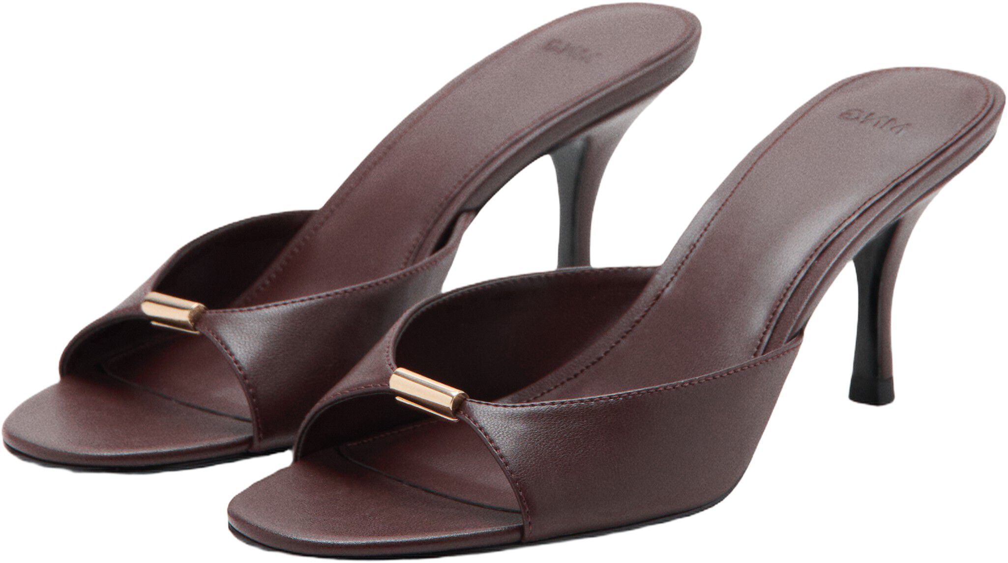 Heeled sandals with metallic detail
