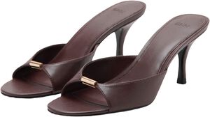 Heeled sandals with metallic detail