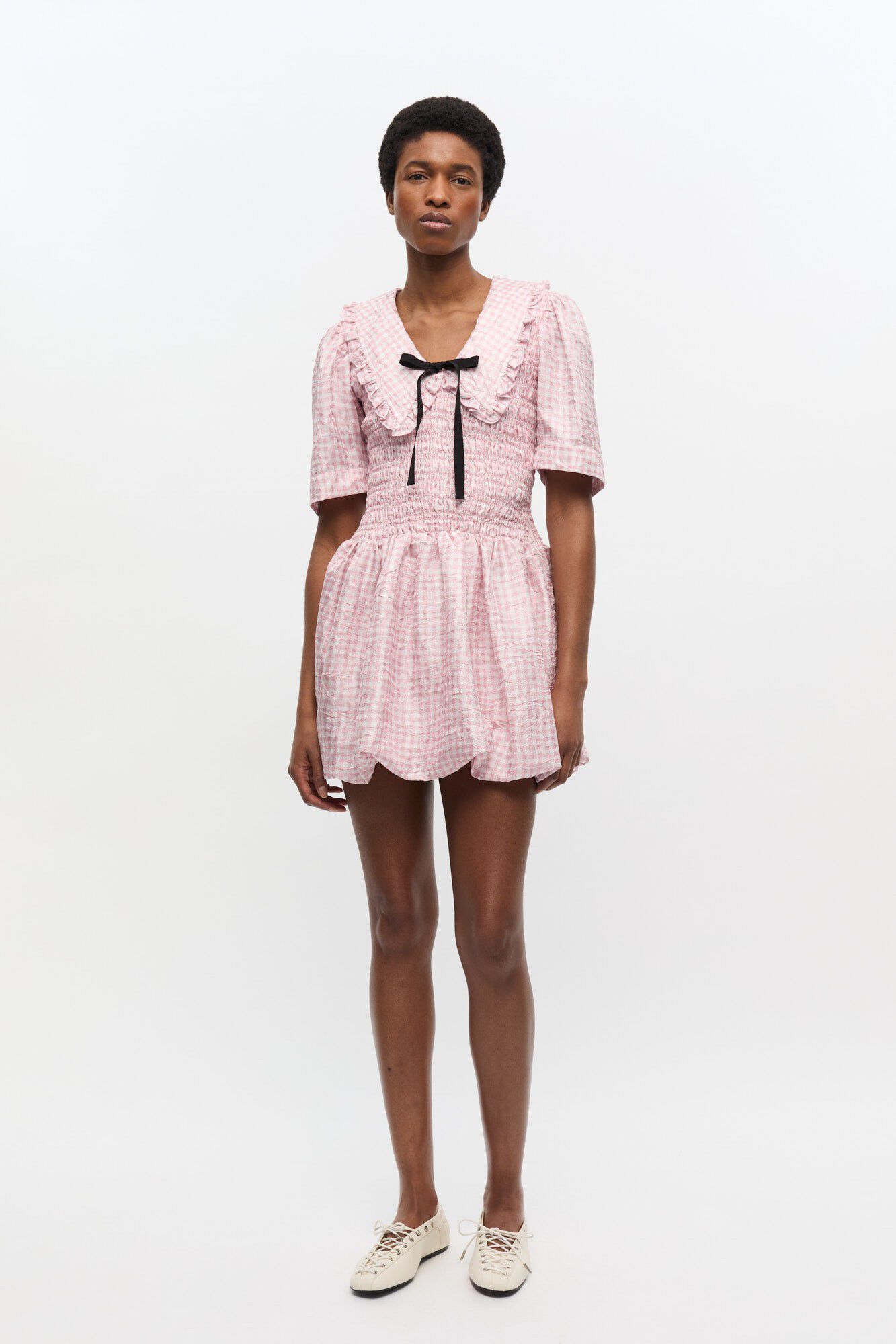 Shibori Pleat Mini Smock Bubble Dre