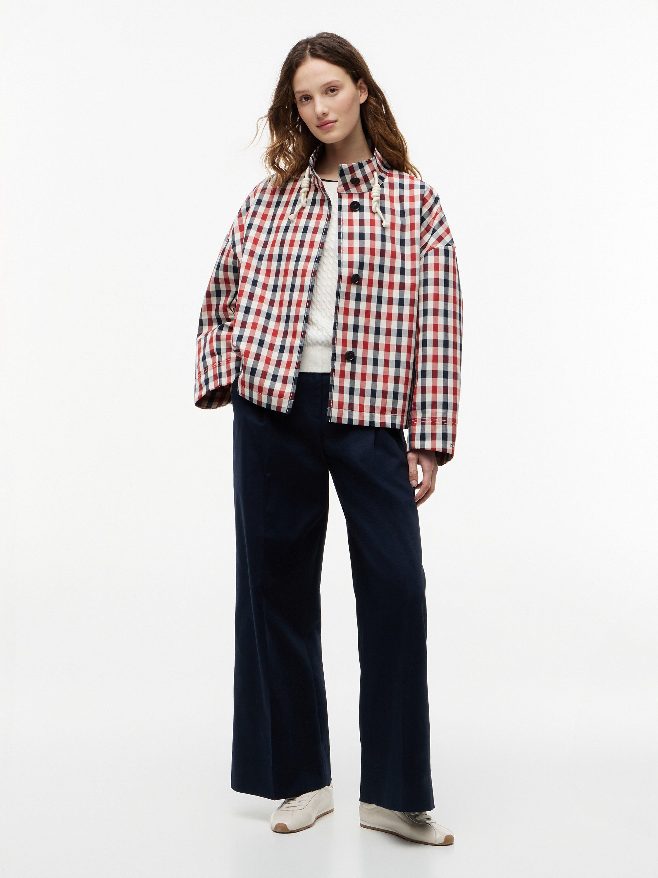 CHECK COTTON SHORT PARKA