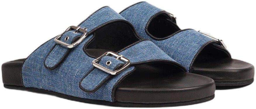 LAMIA - DENIM SANDAL WITH LEATHER EDGES