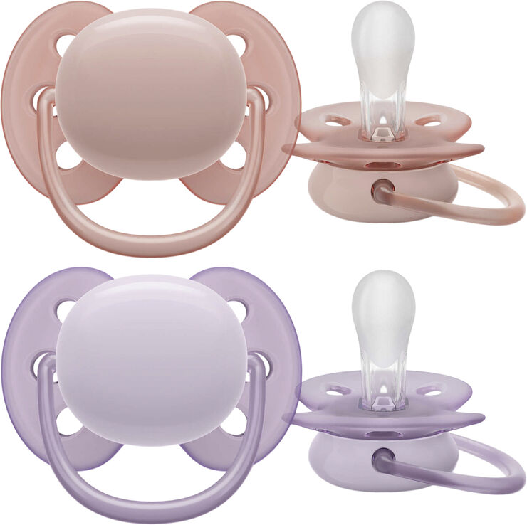 Philips Avent ultra soft sut - Pakke med 2 - 0-6m girl