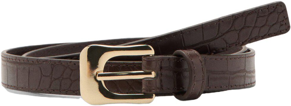 Croco faux-leather belt