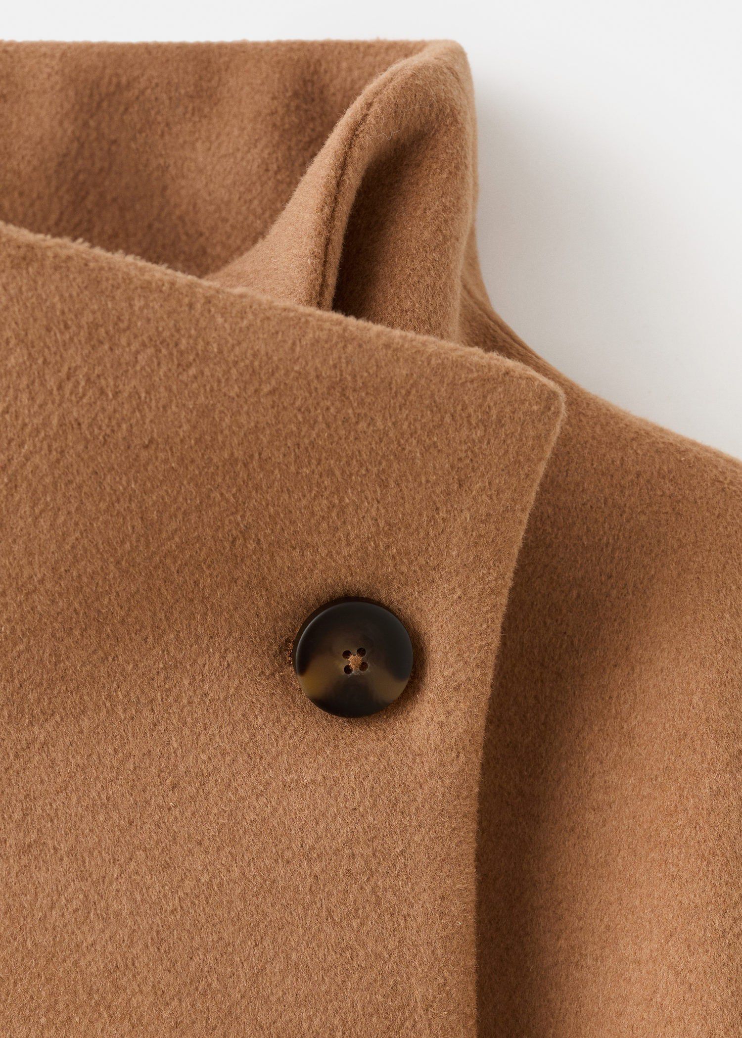 Wool-blend funnel-neck coat