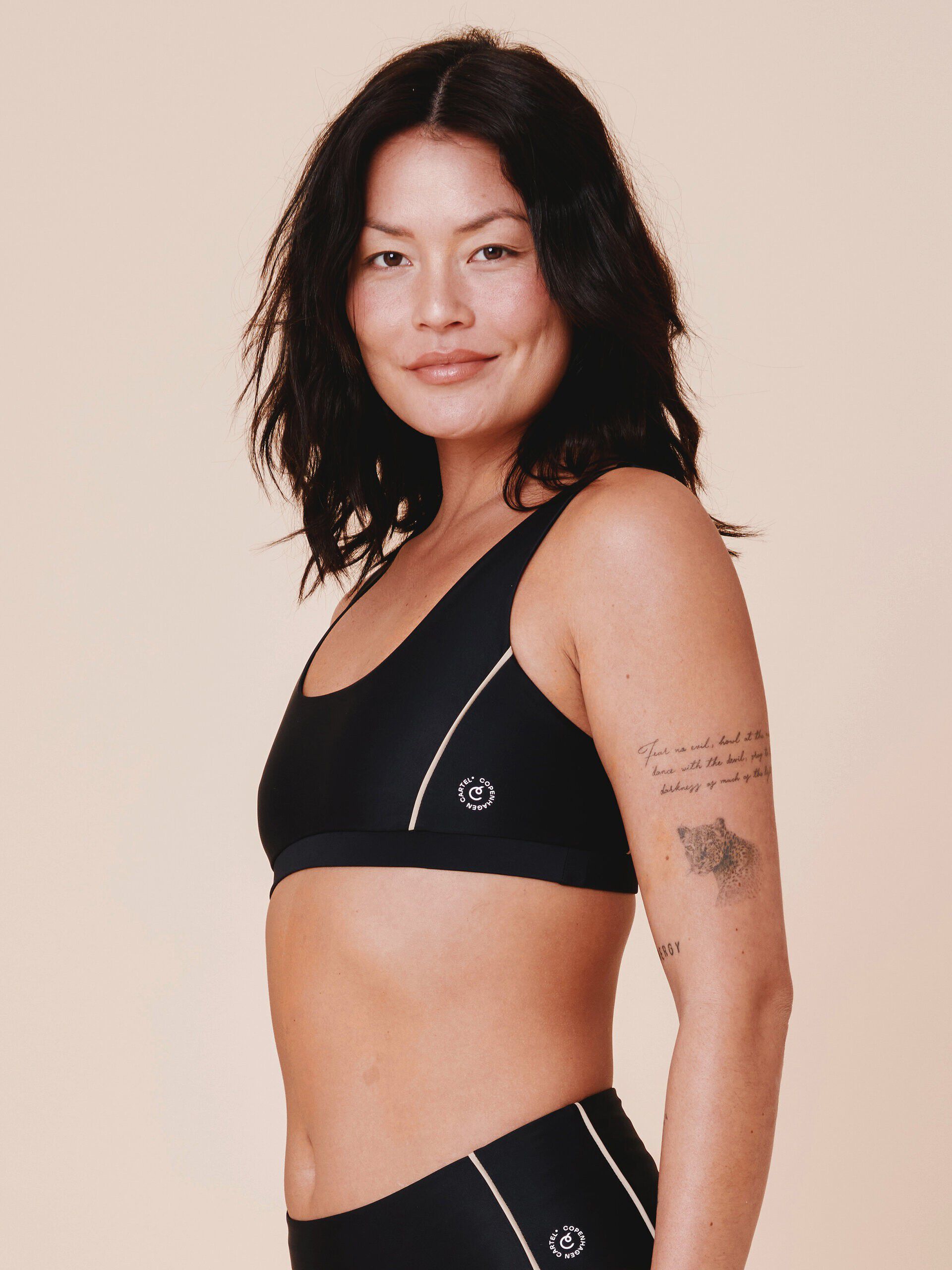 Agung Colorblock sporty bikini top - Nero