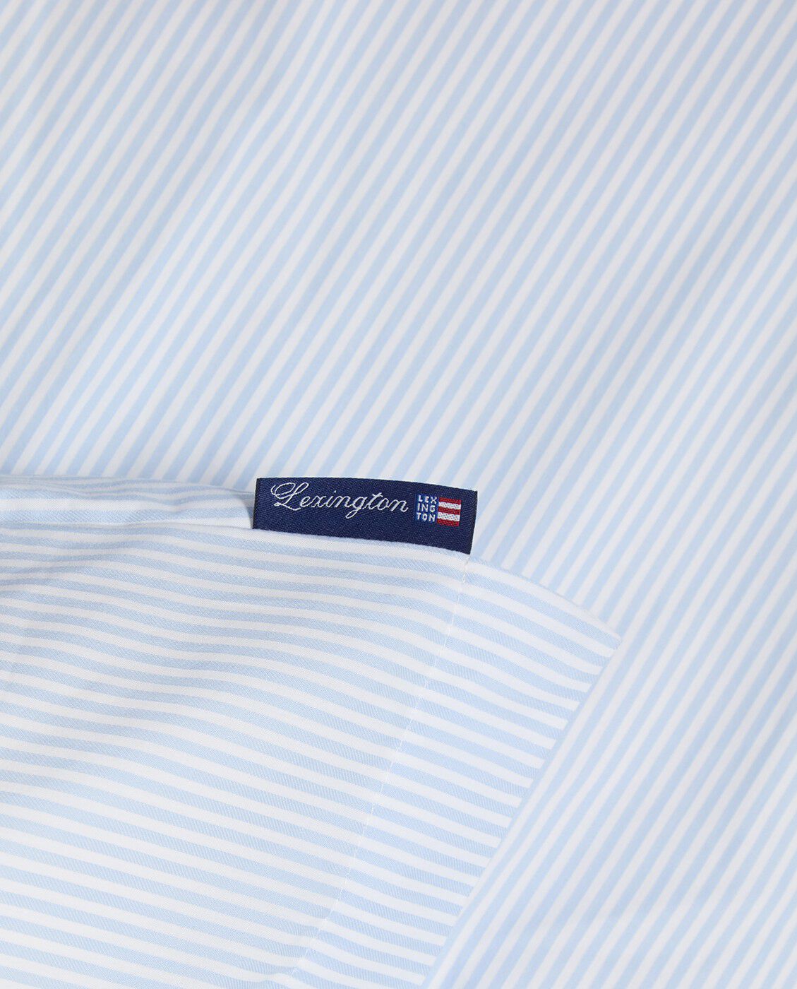 Blue/White Striped Cotton Sateen Bed Set