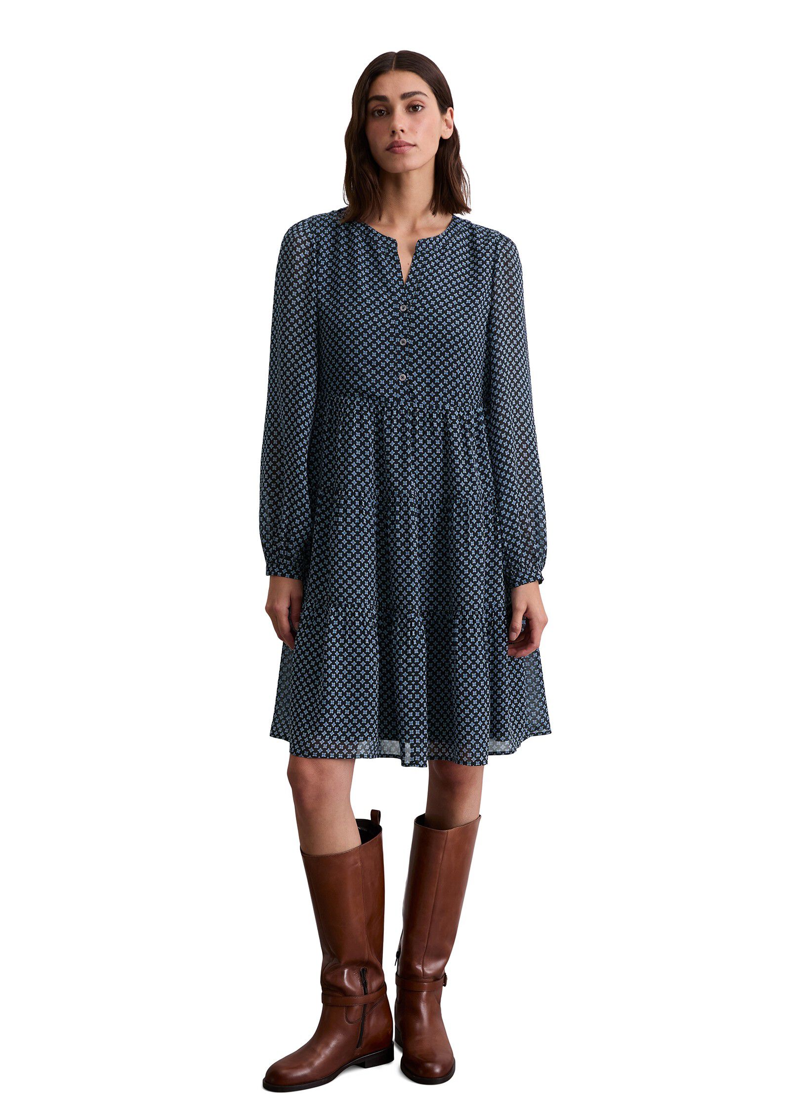 Dress, woven, longsleeve, short len