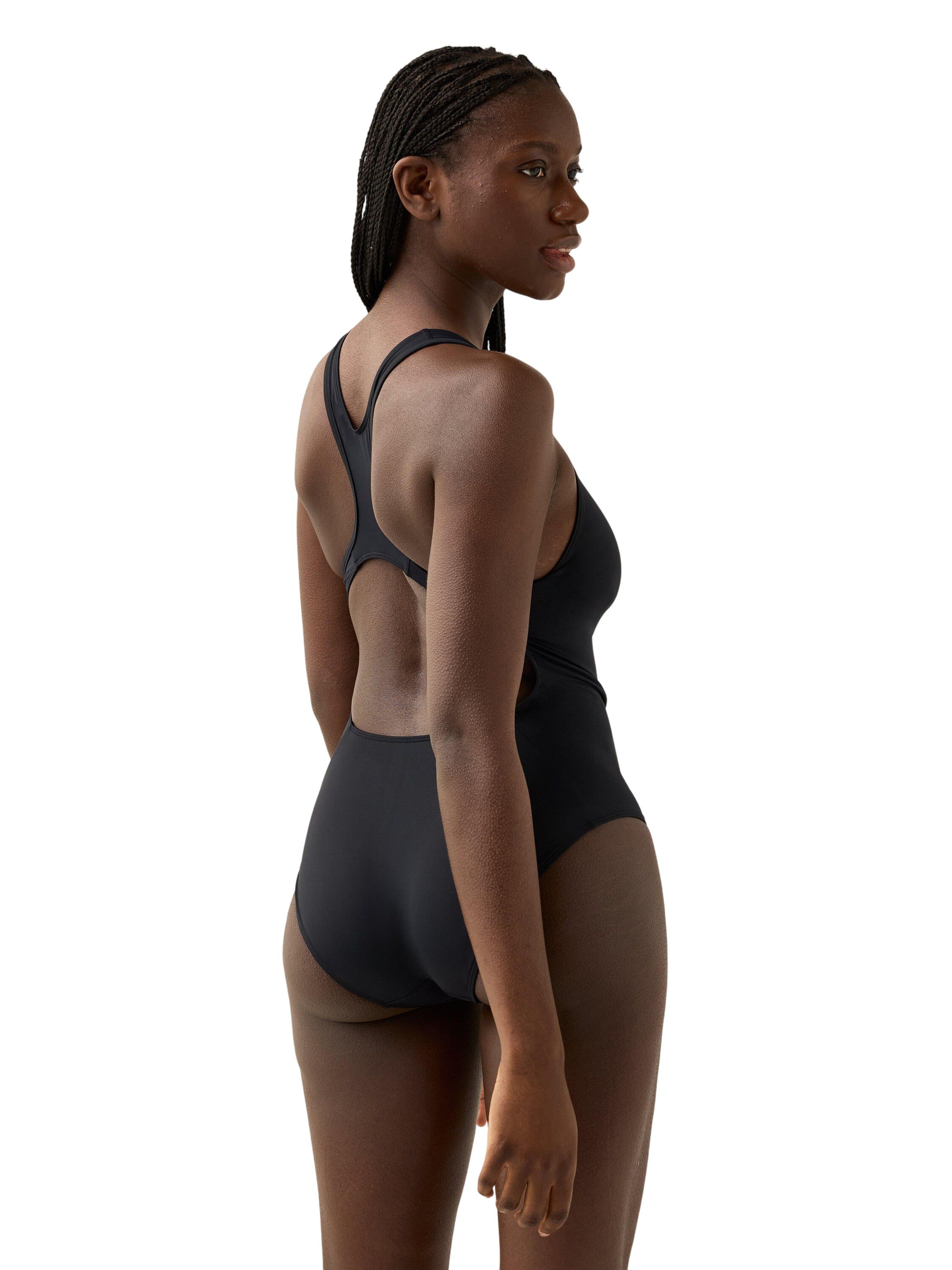 A racerback swimsuit with a stylish