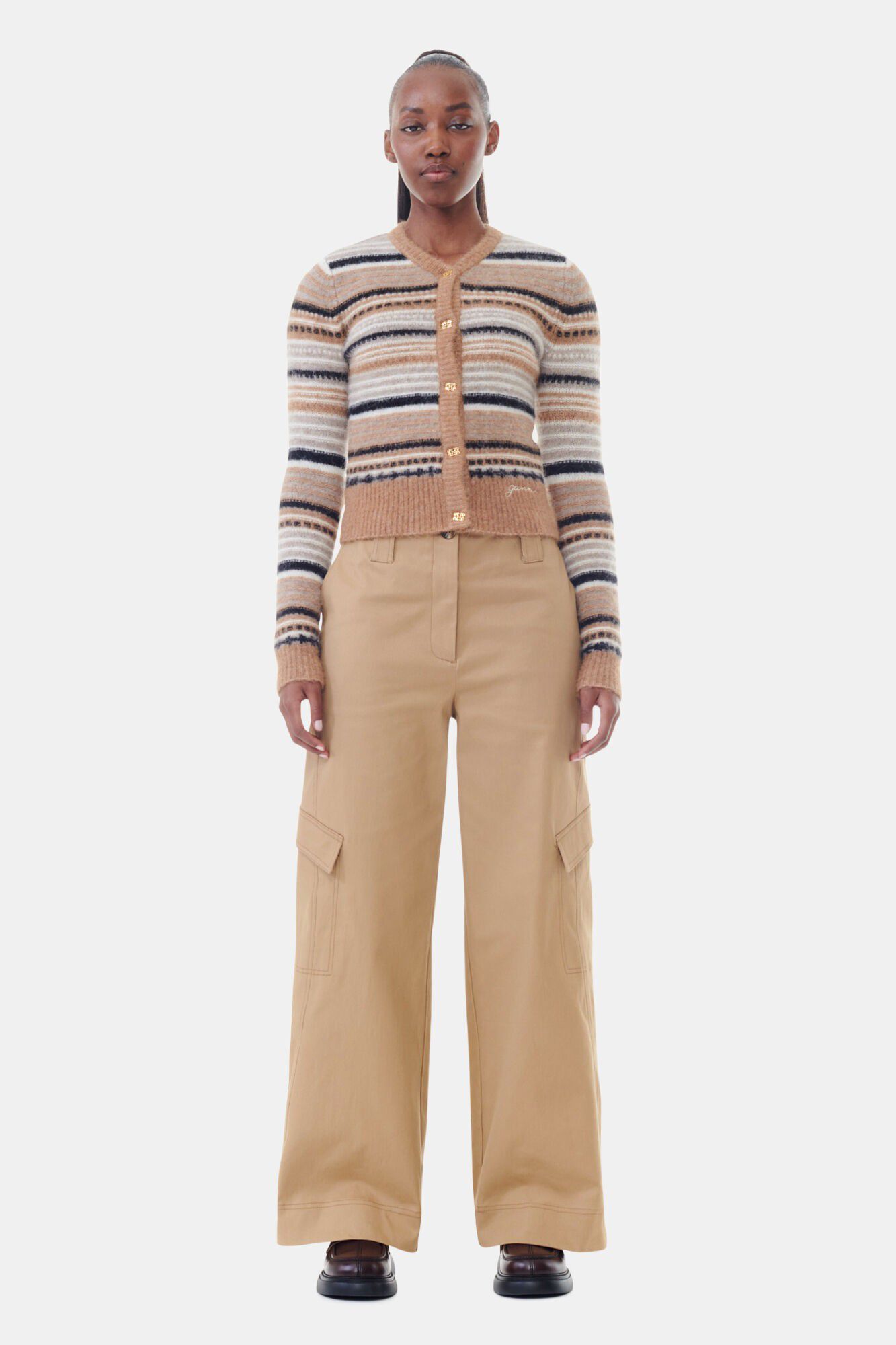 Soft Wool Stripe Cardigan