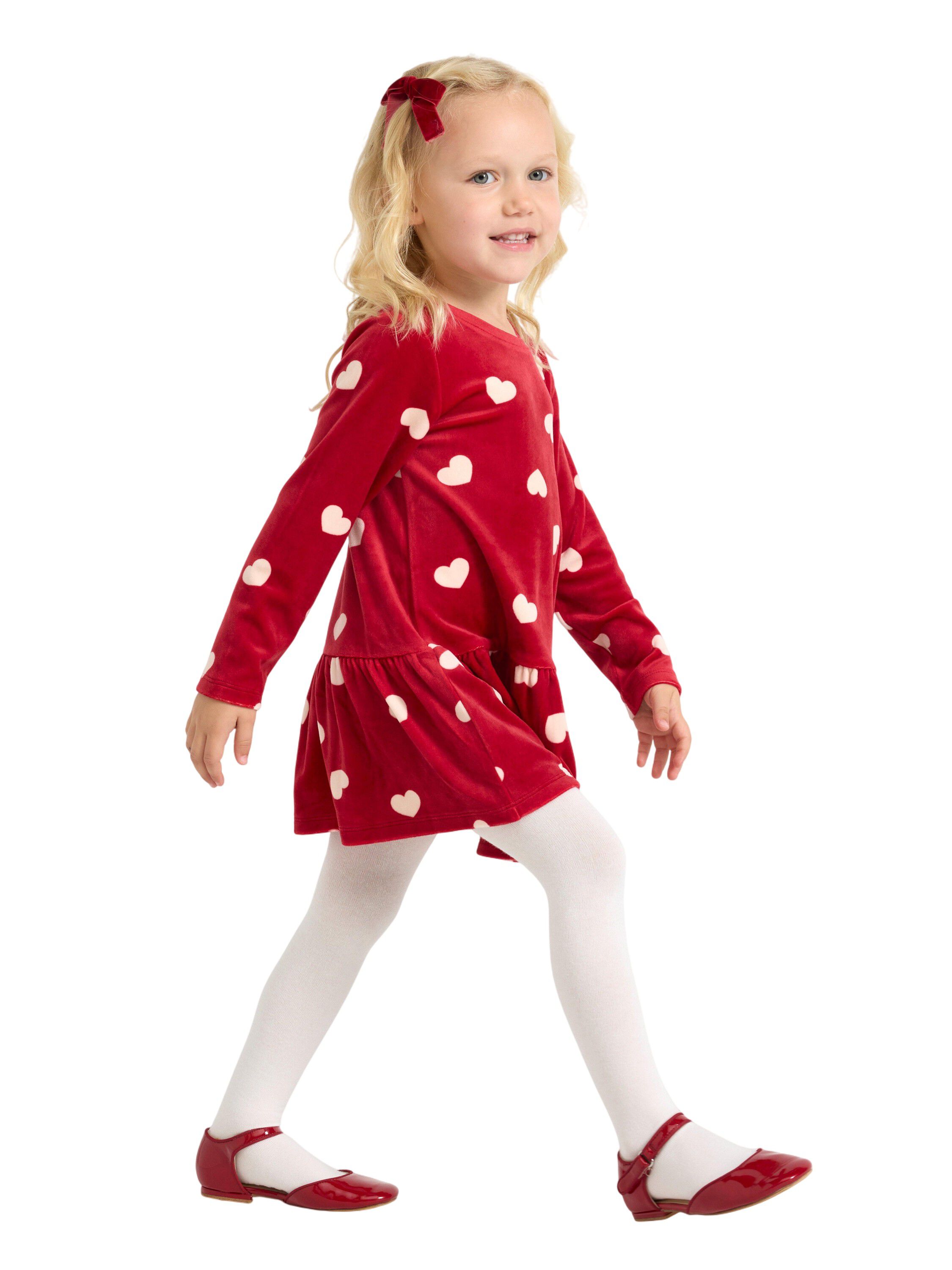 Top long velour hearts AOP